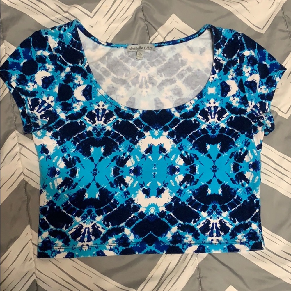 Blue tie dye crop top